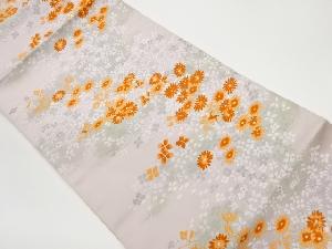 リサイクル　花々模様織出し名古屋帯